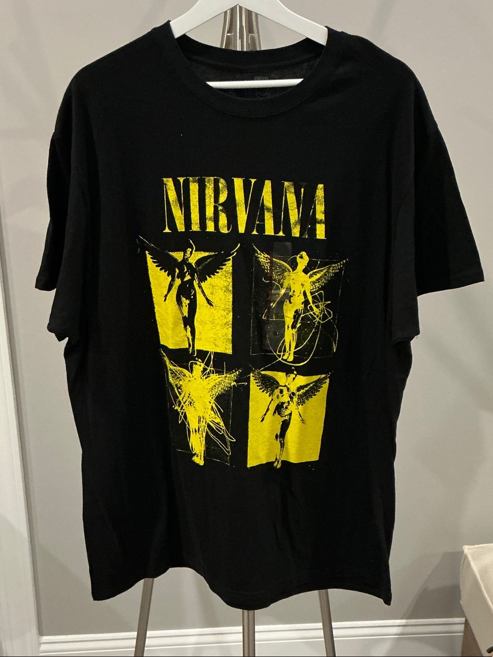 Nirvana Graphic Tee - Black with Yellow Print